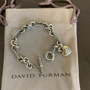 David Yurman cable heart charm bracelet